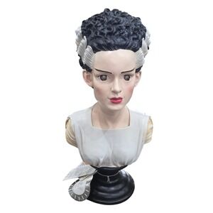 Bride of Frankenstein Bust Light Up Eyes Halloween Decor Decoration Prop